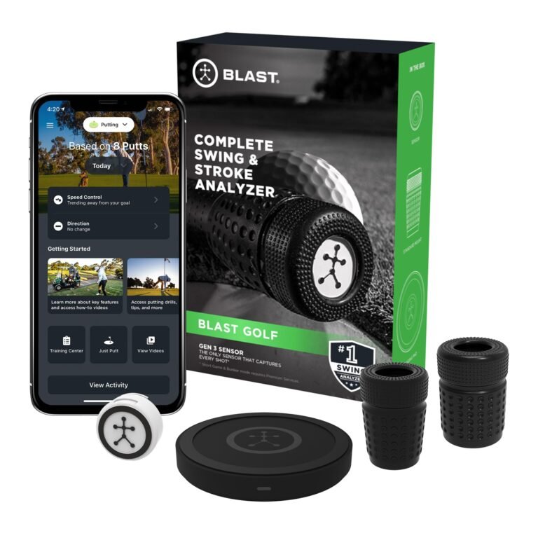 Blast Golf swing and stroke analyzer kit with phone app and accessories