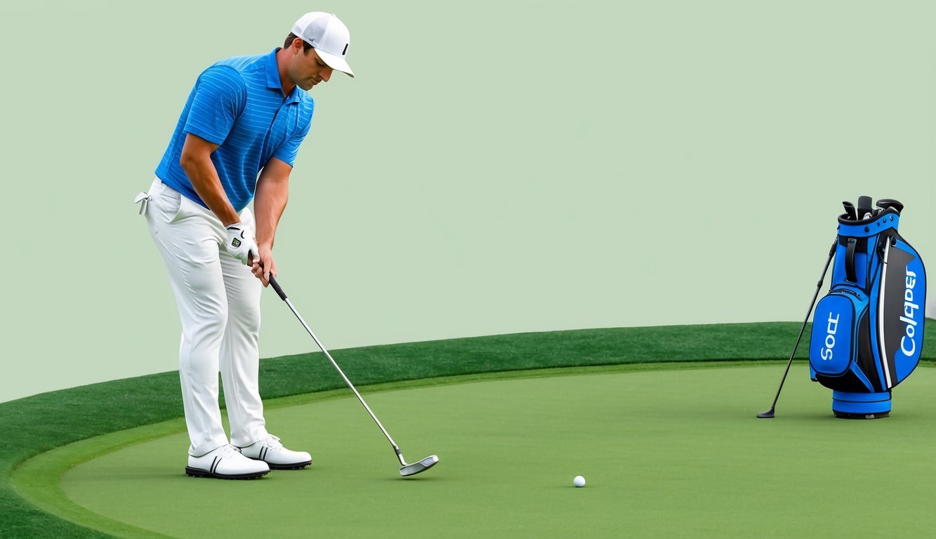 A golfer using a most recommended golf chipper to make a precise chip onto the green