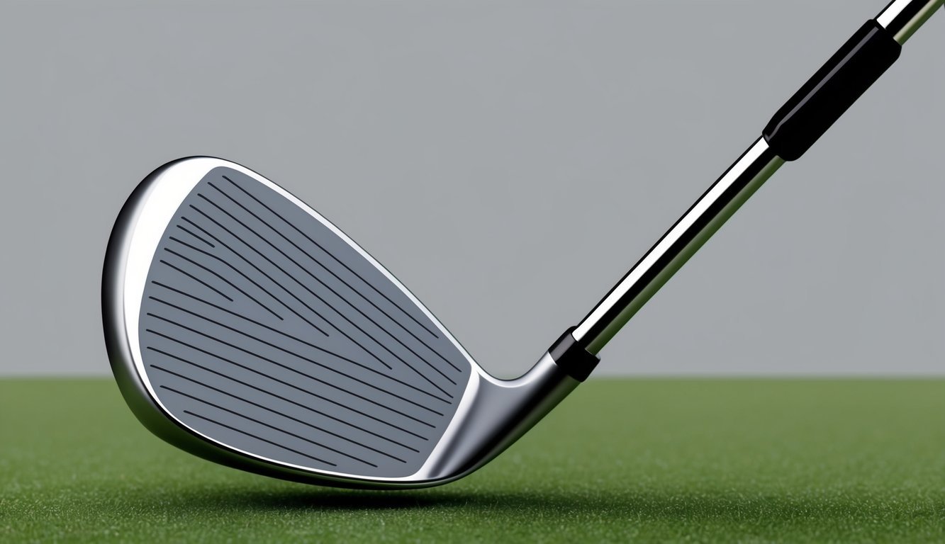 A golf club with a flexible shaft bending during a swing