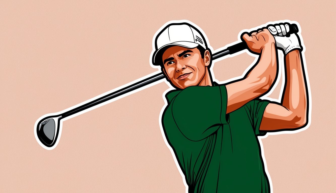 A golfer swinging a club with smooth, rhythmic motion